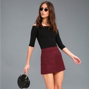 Suede skirt celebrity style